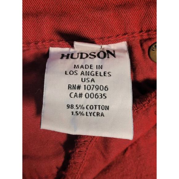 Hudson Womens Nico Mid Rise Super Skinny Jeans Sz 27 Red Premium USA Denim - Picture 4 of 8
